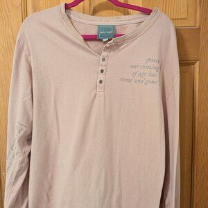 Taylor Swift Dusty Pink Peace Long-Sleeve Henley - Medium
